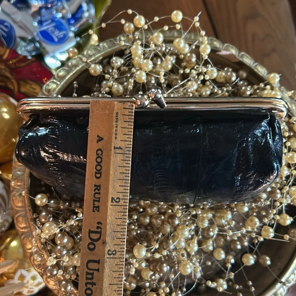 Vintage Black Eel-Skin Cosmetic Case